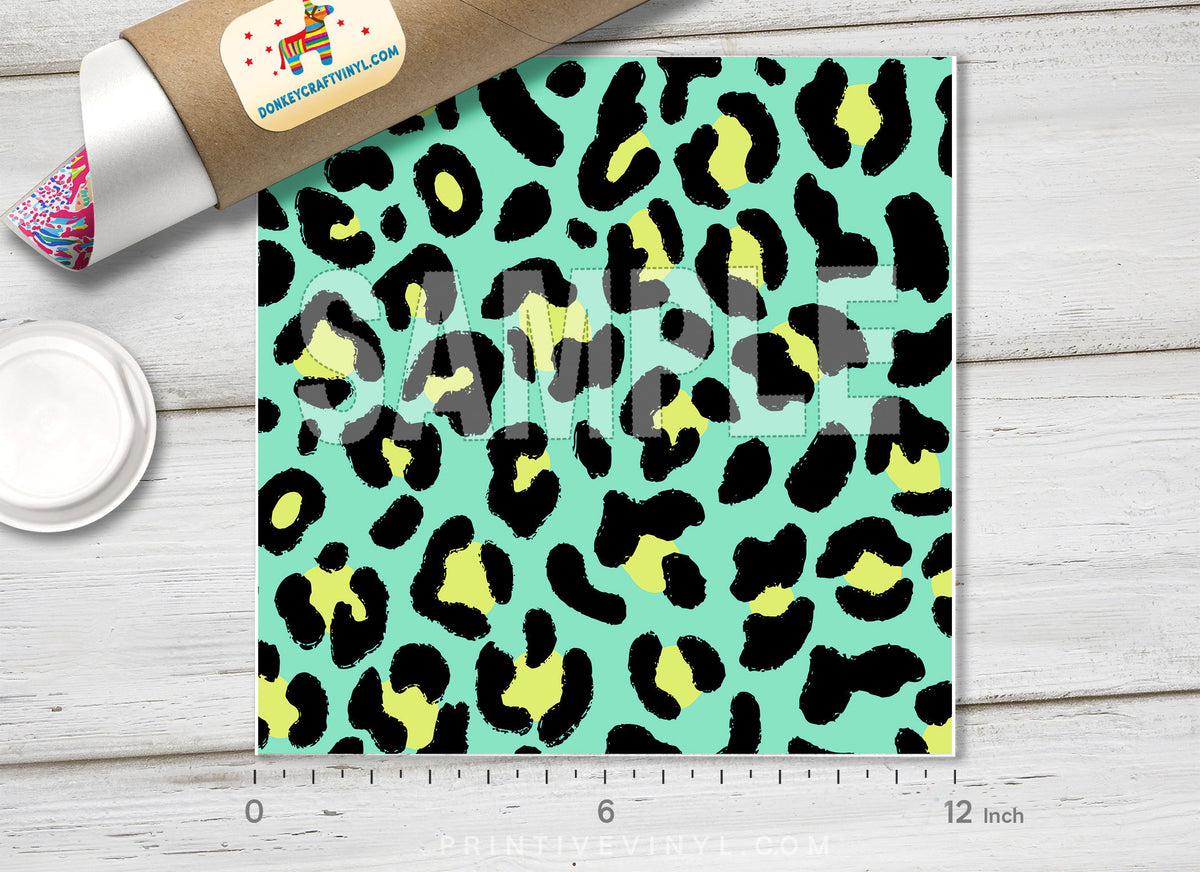 Green Leopard Adhesive Vinyl 1081