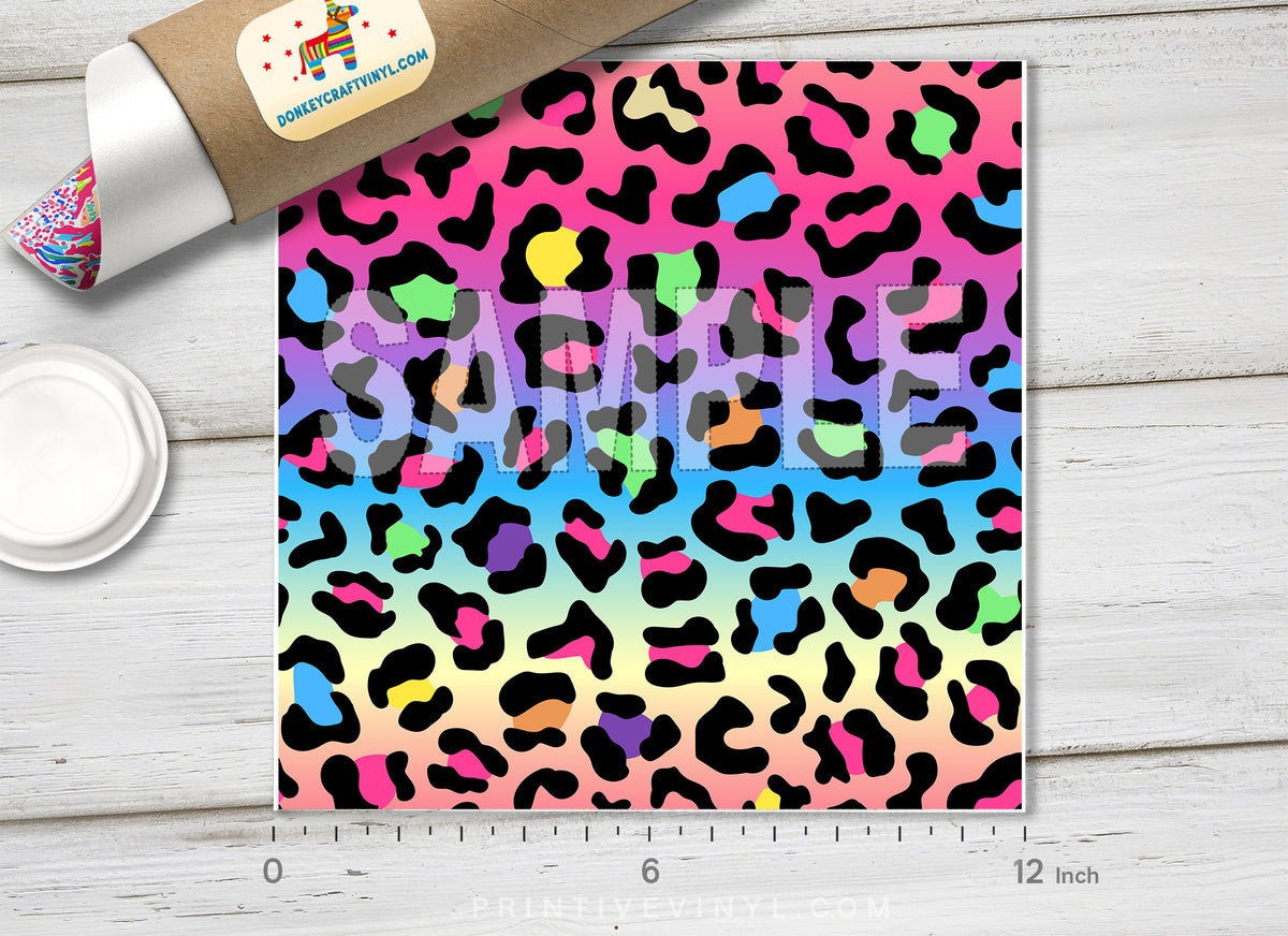 Rainbow Leopard Adhesive Vinyl 1225