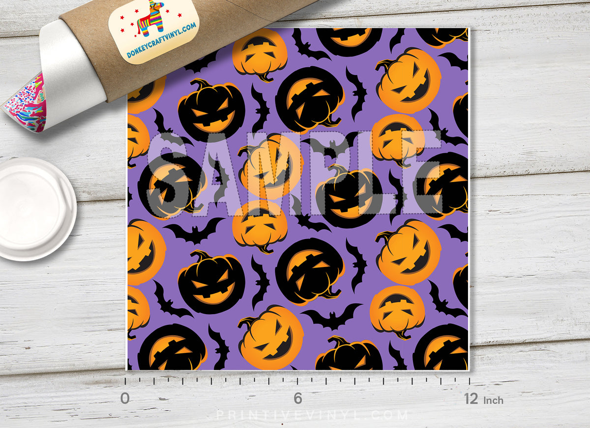 Pumpkin Patterned Adhesive Vinyl H024