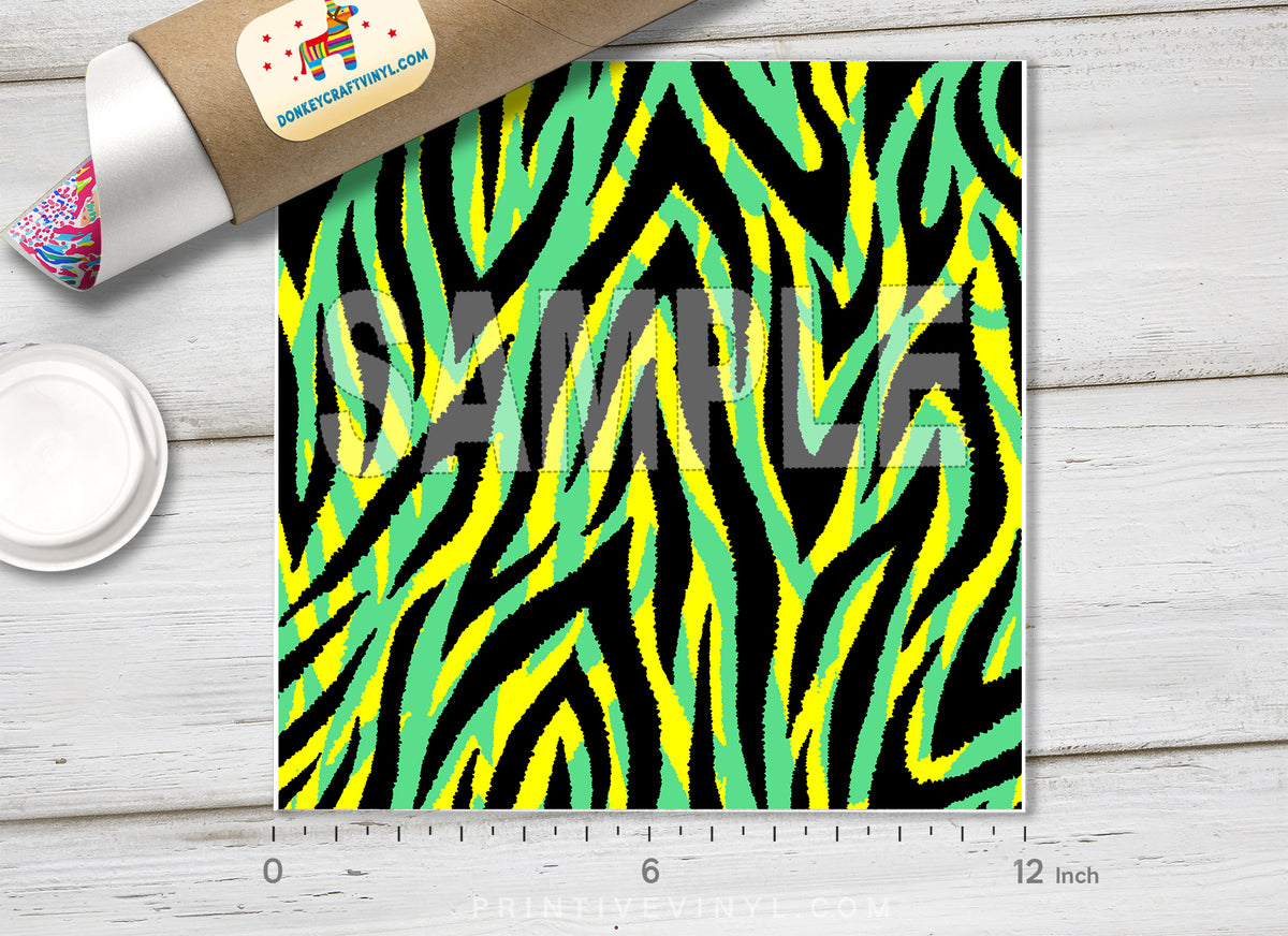 Green Zebra Dots Adhesive Vinyl 1266