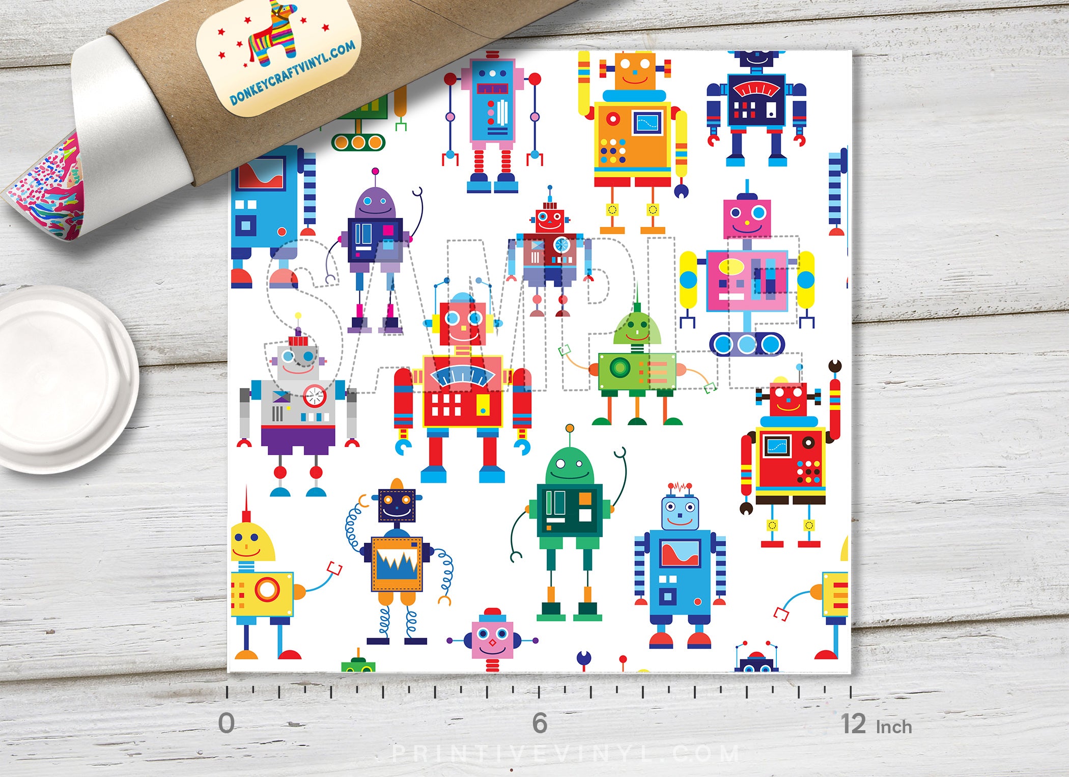 Retro Toy Robot Adhesive Vinyl 1483 - Donkey Craft Vinyl
