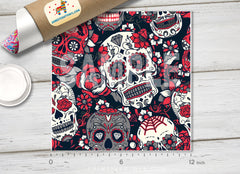 Sugar skull Patterned Adhesive Vinyl H015