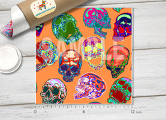 Psychedelic Skull Adhesive Vinyl 1322 - Donkey Craft Vinyl