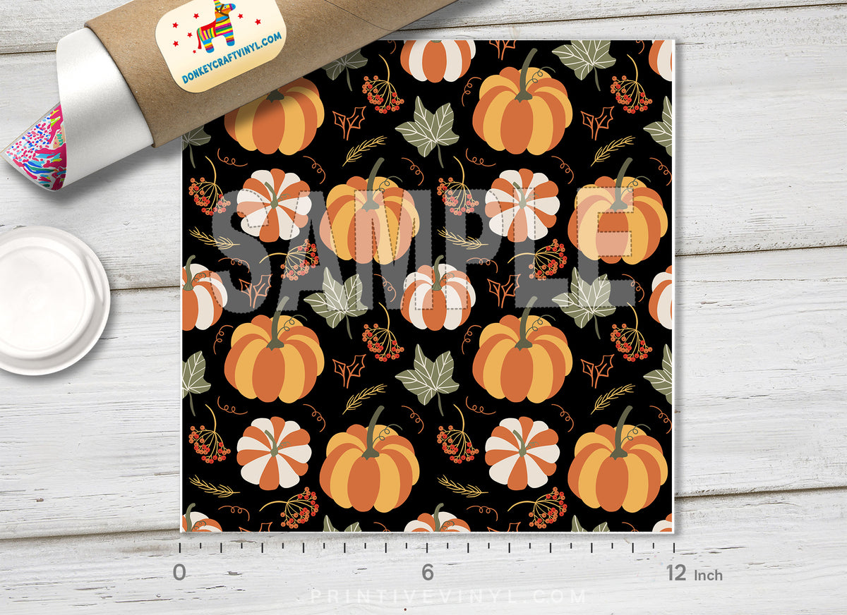 Pumpkin Patterned Adhesive Vinyl H044