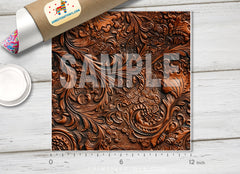 Western Tooled Leather printed HTV 1608