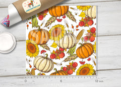 Thanksgiving Day Pumpkin Patterned Adhesive Vinyl H028