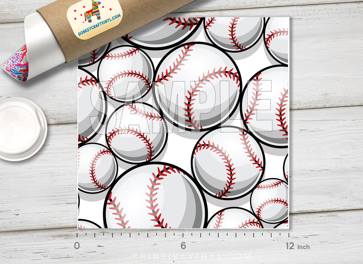 Baseball Patterned Adhesive Vinyl 935