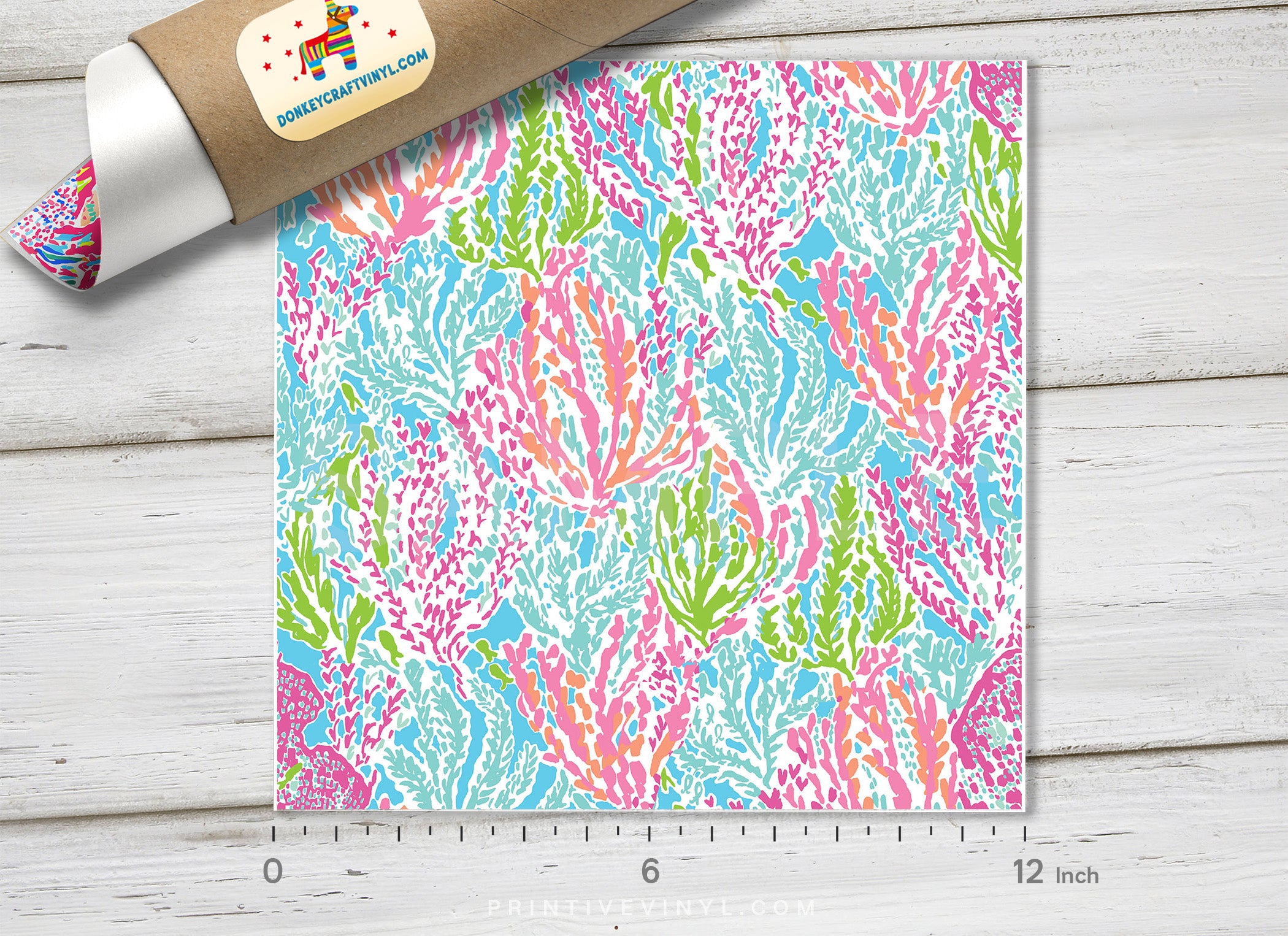 Lilly Inspired Coral Reefs Pattern Adhesive Vinyl L004