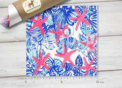 Lilly Inspired Stafishs and Shells Pattern Adhesive Vinyl L011