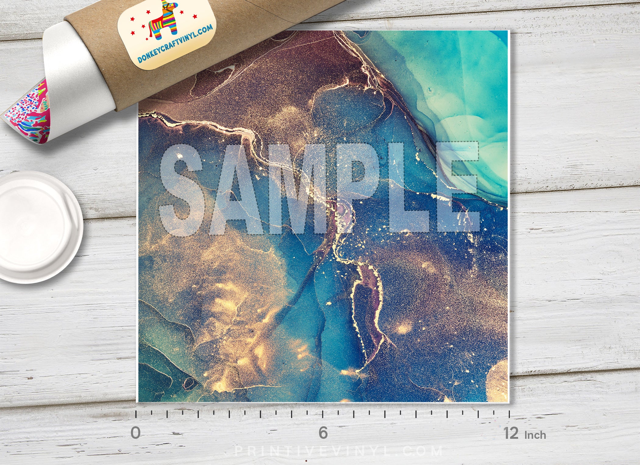 Abstract Alcohol Ink Marble Adhesive Vinyl 1466 - Donkey Craft Vinyl