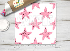 Pink Starfish Pattern Adhesive Vinyl 1554