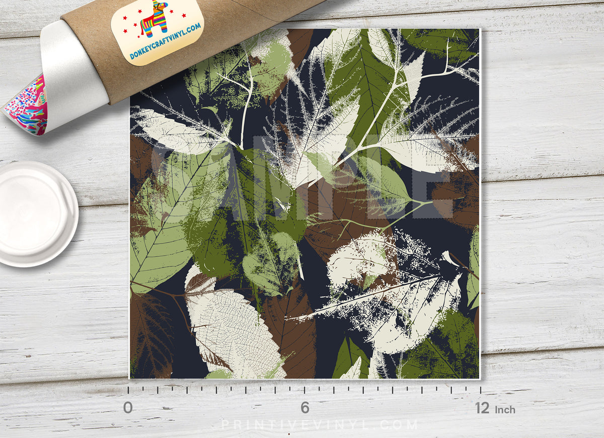 Autumn Fallen Leaves Patterned Adhesive Vinyl 718