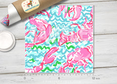 Lilly Inspired Lobster Pattern Adhesive Vinyl L024