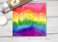 Rainbow Faux Fur Adhesive Vinyl 1424 - Donkey Craft Vinyl