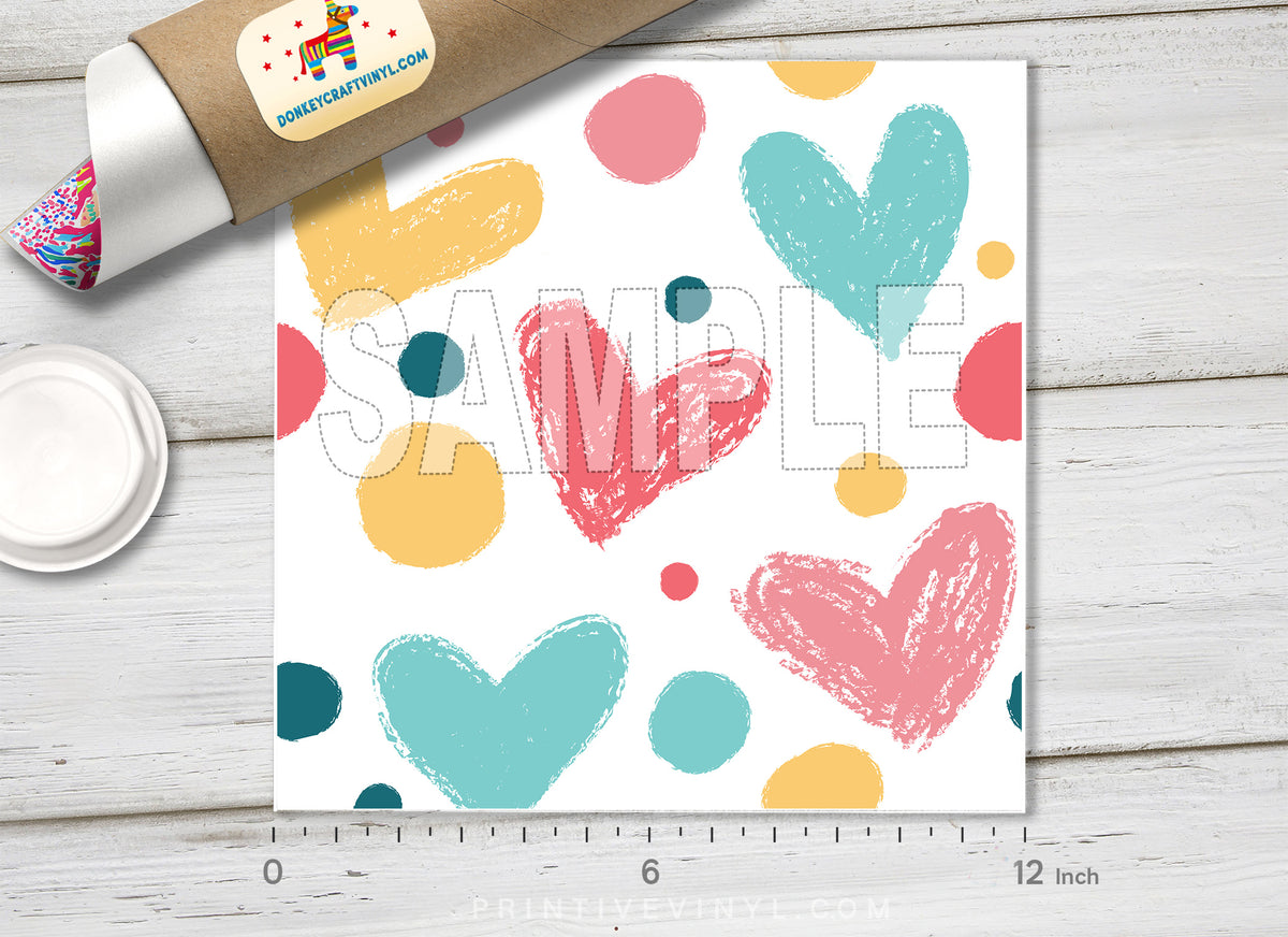 Pastel Heart Adhesive Vinyl 1084