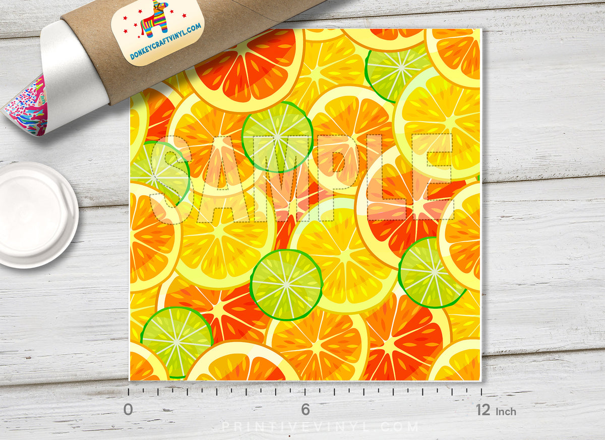 Orange Lemon Lime Pattern Adhesive Vinyl 990
