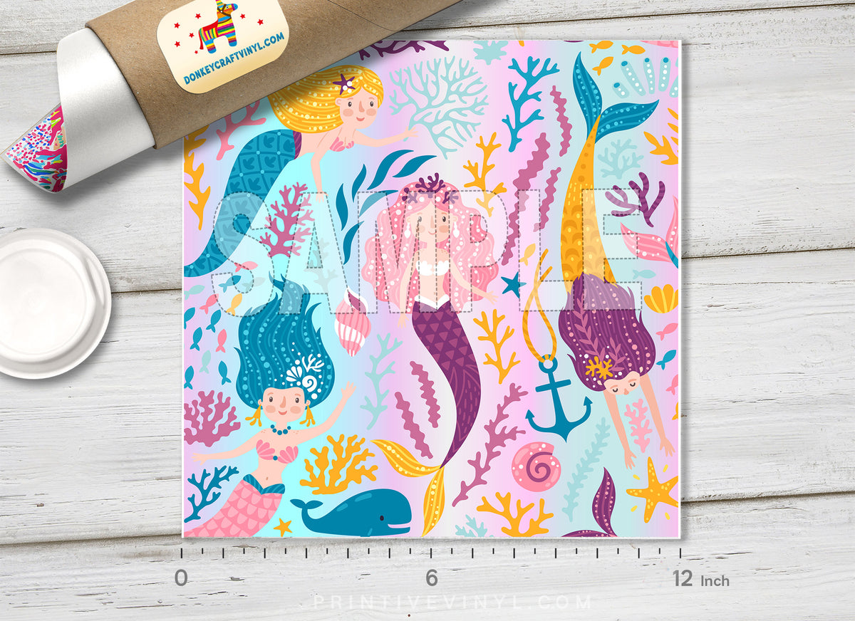 Mermaid Patterned Adhesive Vinyl 884