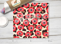 Flower and Leopard Pattern Adhesive Vinyl 984