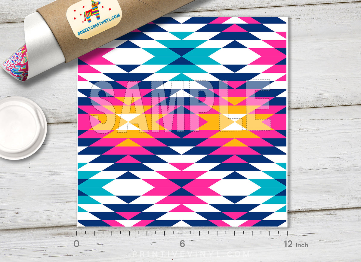 Aztec Tribal Geometric Adhesive Vinyl 1381 - Donkey Craft Vinyl