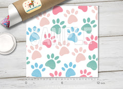 Pastel Paw Prints Adhesive Vinyl 1590