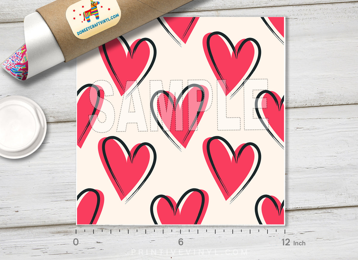 Love Heart Adhesive Vinyl 1096