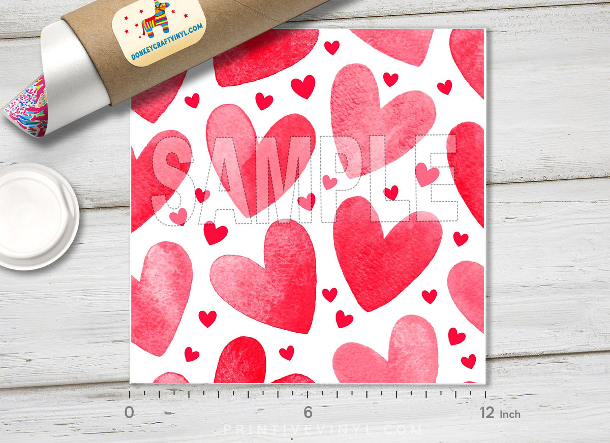 Valentines Day Heart Patterned Adhesive Vinyl 887
