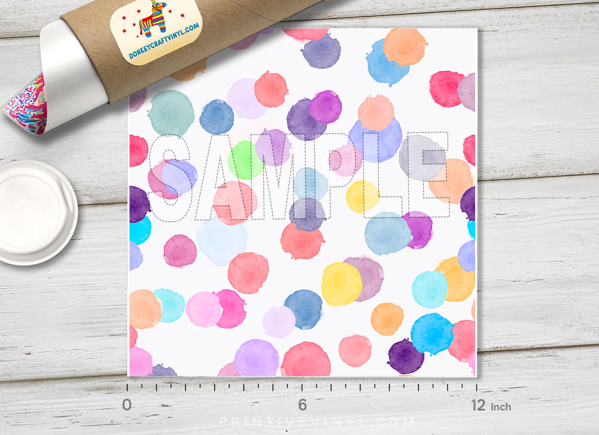 Pastel Hearts and Polka Dots Adhesive Vinyl 1443 - Donkey Craft Vinyl