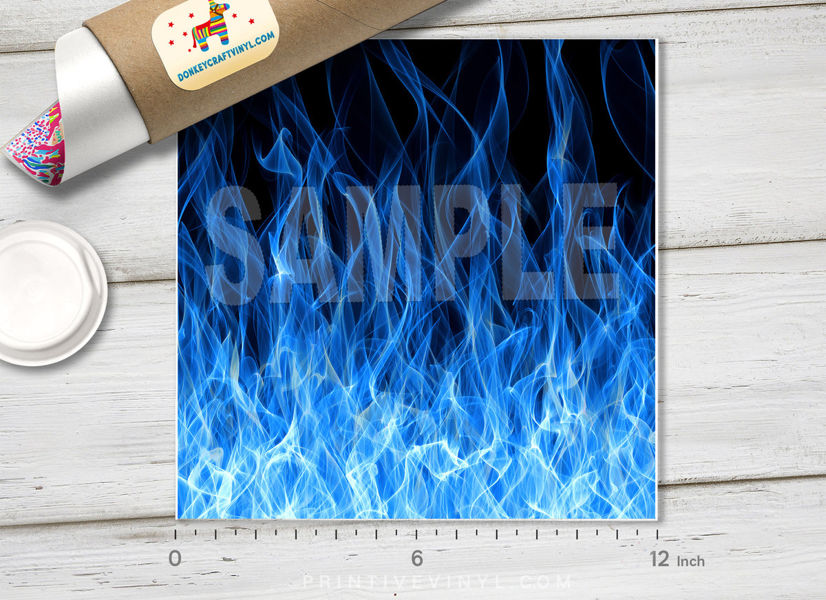 Blue Fire Pattern Adhesive Vinyl 790