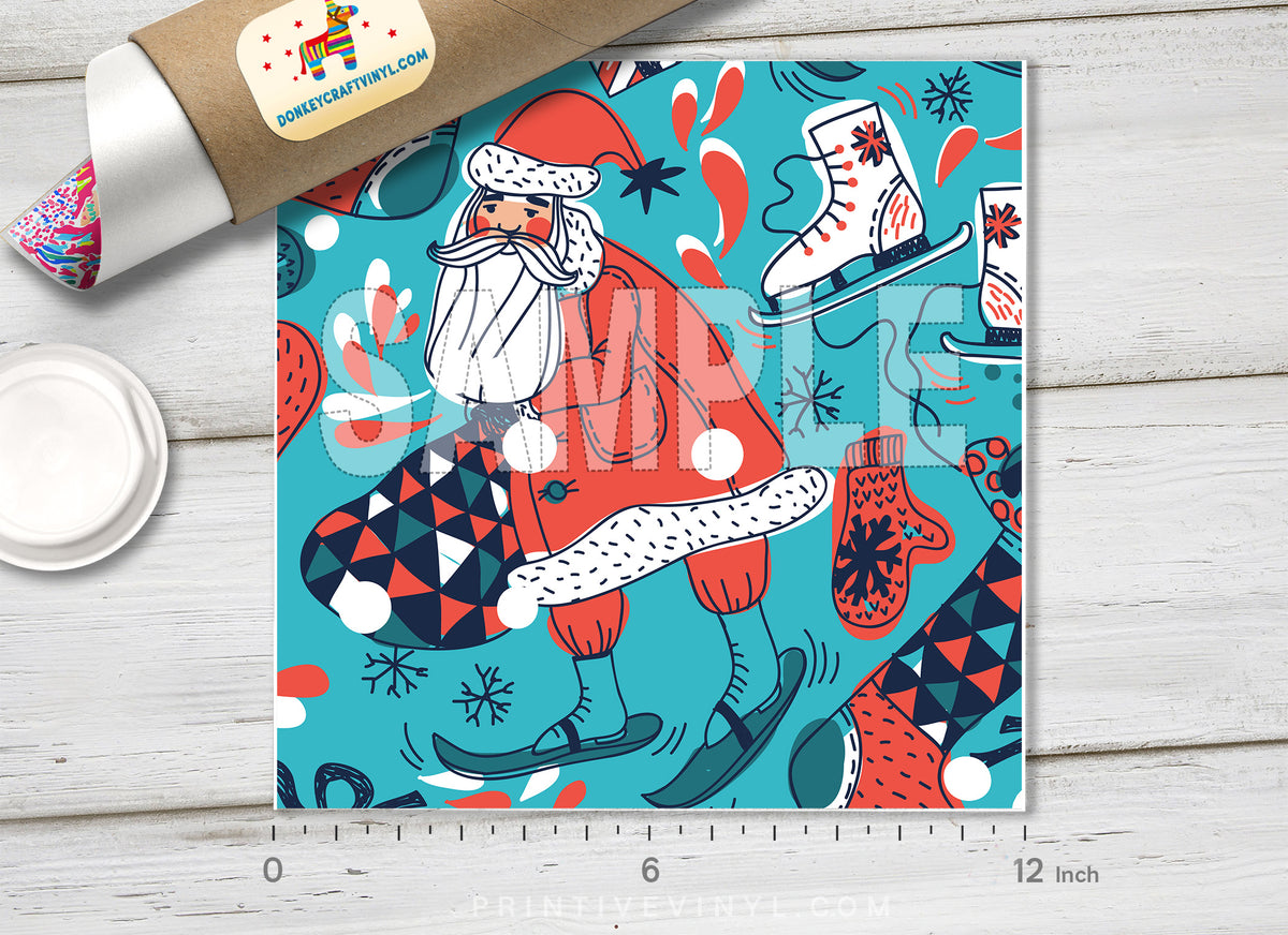 Christmas Santa Claus Pattern Adhesive Vinyl 611