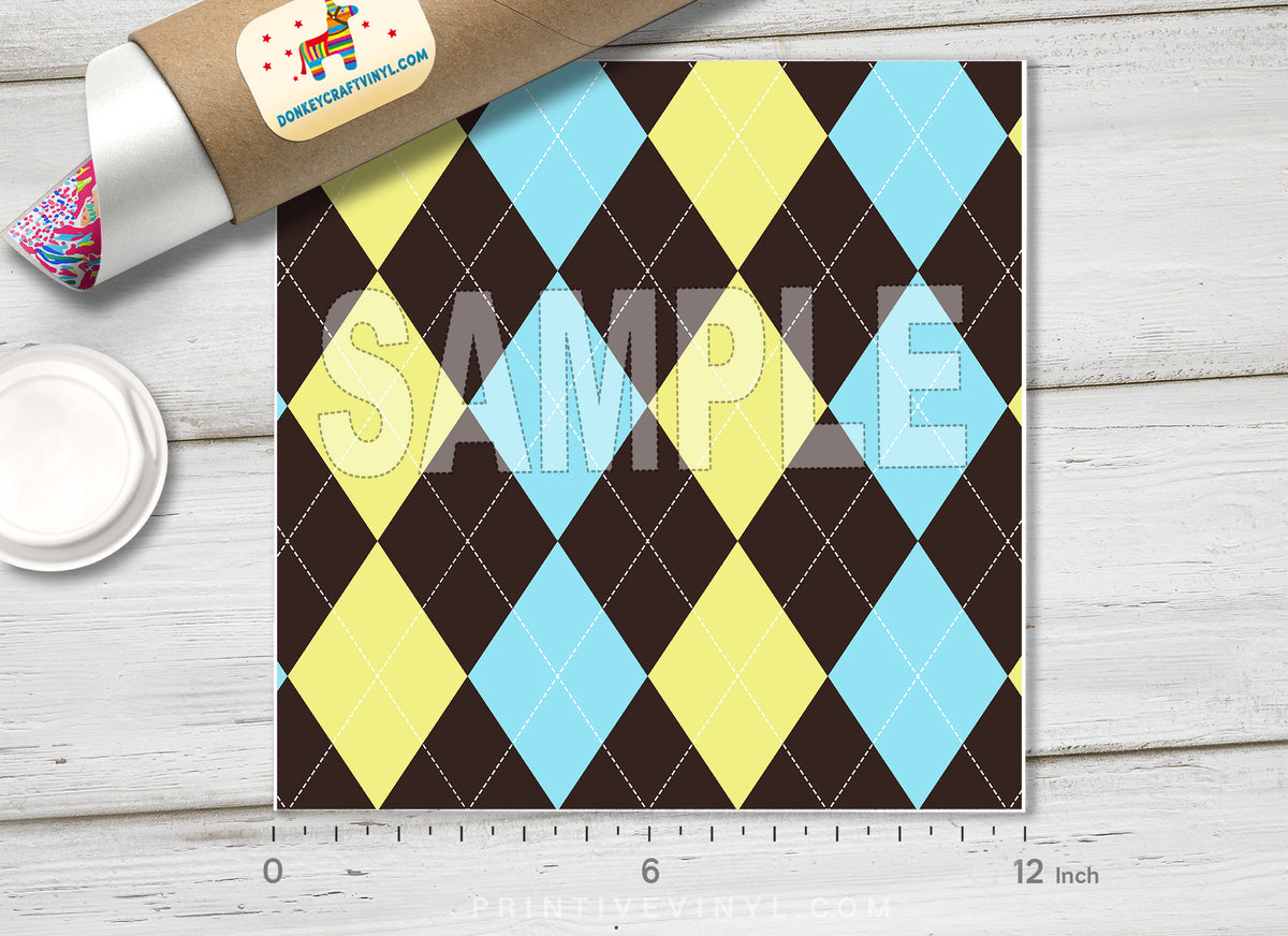 Checked Argyle Pattern Adhesive Vinyl 779