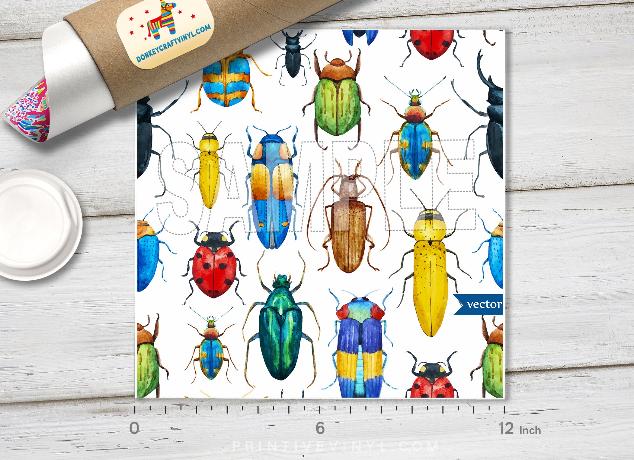 Colorful Beetle Adhesive Vinyl 1434 - Donkey Craft Vinyl