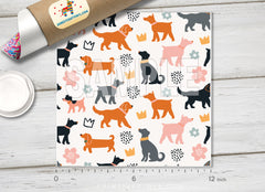 Cute Cartoon Dogs and Crowns Adhesive Vinyl 1531