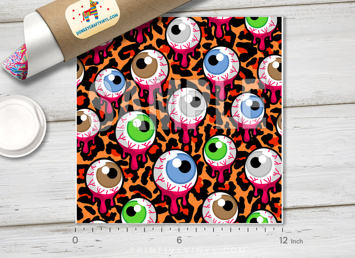 Zombie Eyeballs Patterned Adhesive Vinyl H019