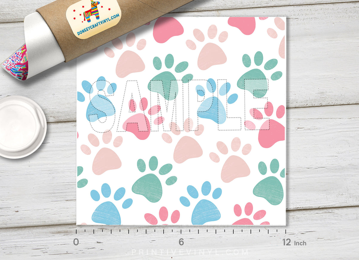 Pastel Paw Prints HTV 1590