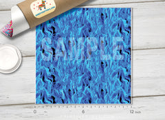 Blue Fire Patterned Adhesive Vinyl 746