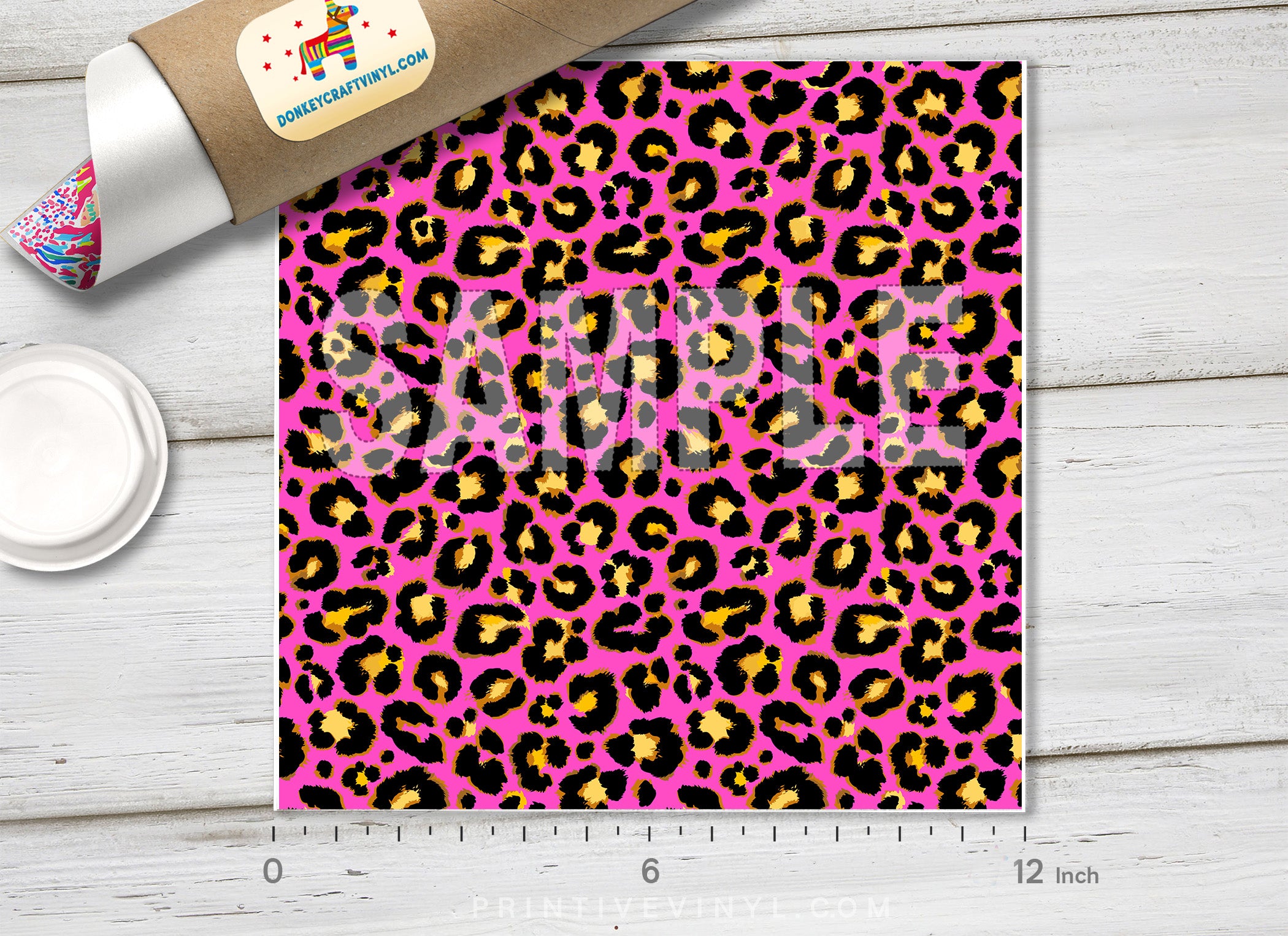 Pink Leopard Pattern Adhesive Vinyl 782