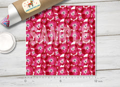 Fuchsia Poppy Flowers Patterned Adhesive Vinyl 705