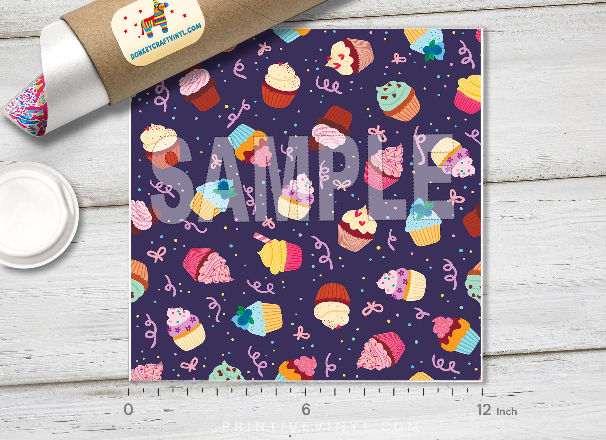 Cupcakes Patterned Adhesive Vinyl 698