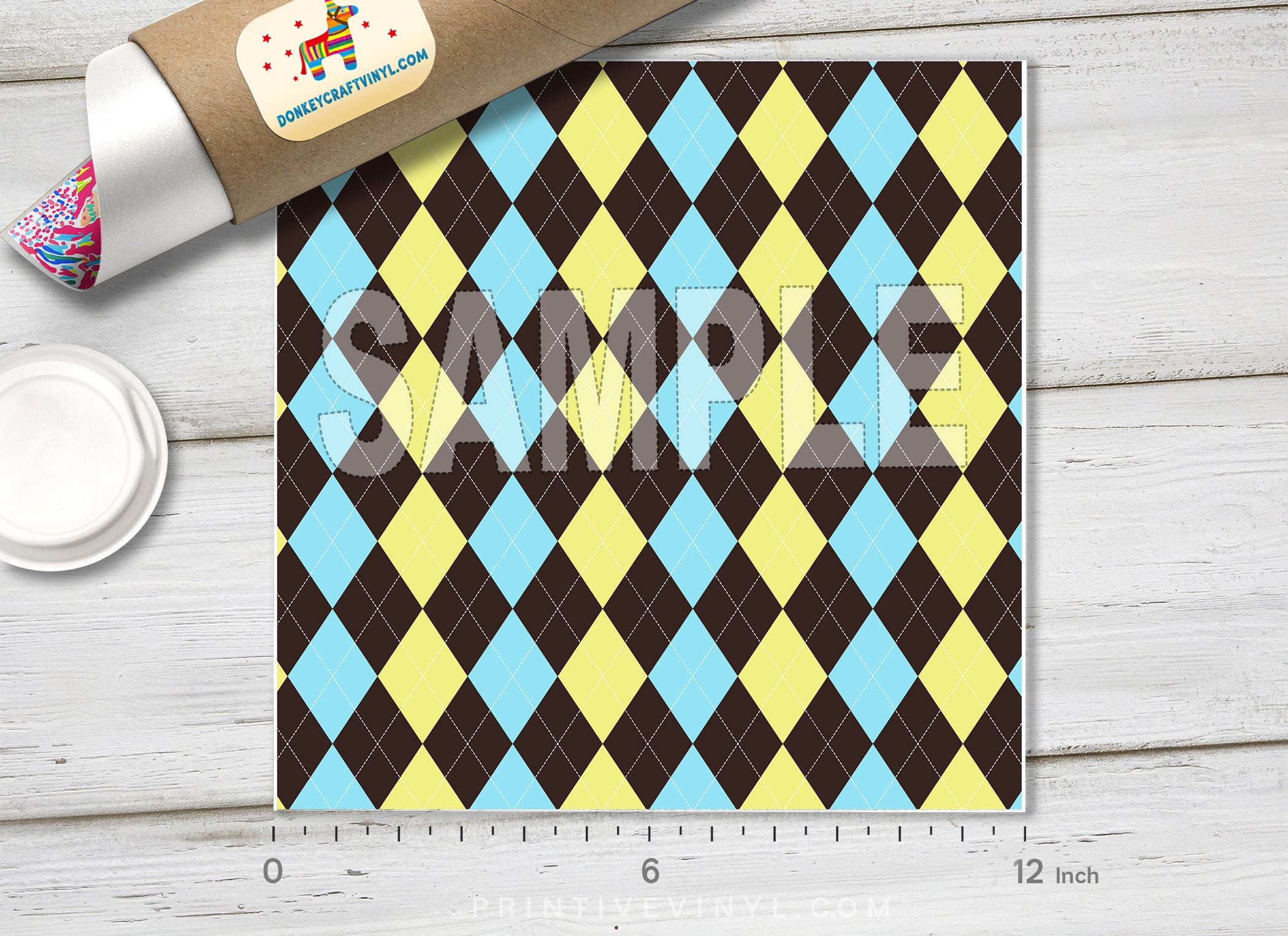 Checked Argyle Pattern Adhesive Vinyl 779