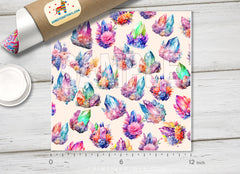 Watercolor Crystal and Floral Adhesive Vinyl 1622