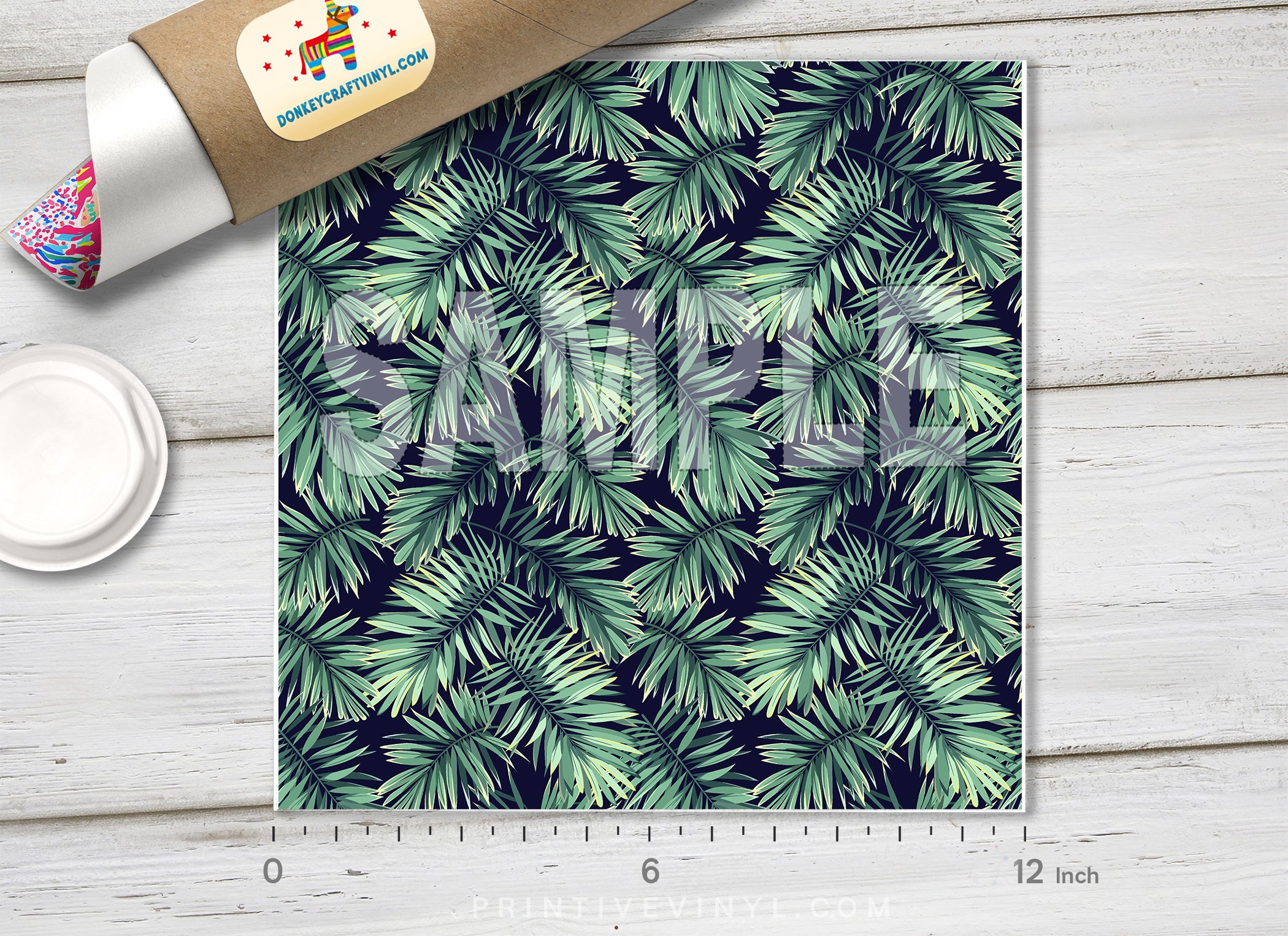 Tropical Palm Leaves Adhesive Vinyl 1214