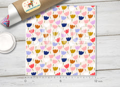 Retro Abstract Floral Distressed Adhesive Vinyl 1469 - Donkey Craft Vinyl