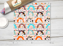 Boho Rainbow Polka Dot Patterned HTV 1473 - Donkey Craft Vinyl