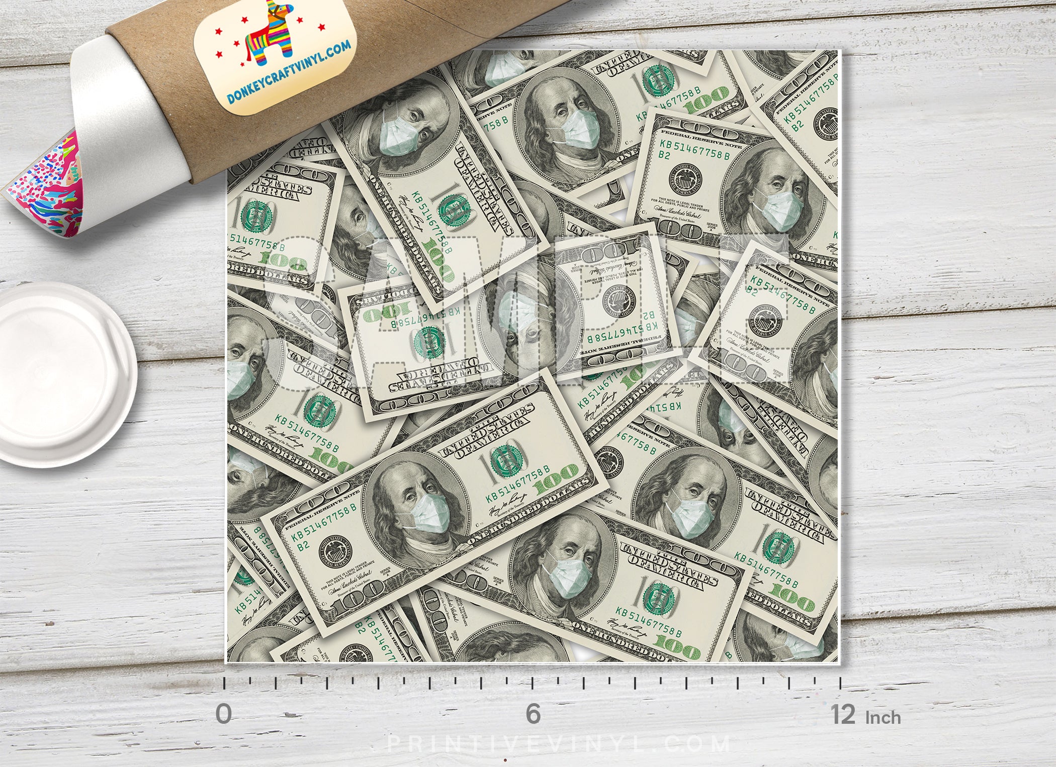 Hundred Dollar Bill Adhesive Vinyl 1178