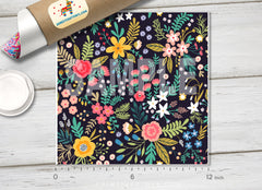 Floral Adhesive Vinyl 1362 - Donkey Craft Vinyl