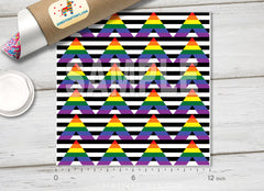 Rainbow Chevron Triangle and Stripes Pattern HTV 1509