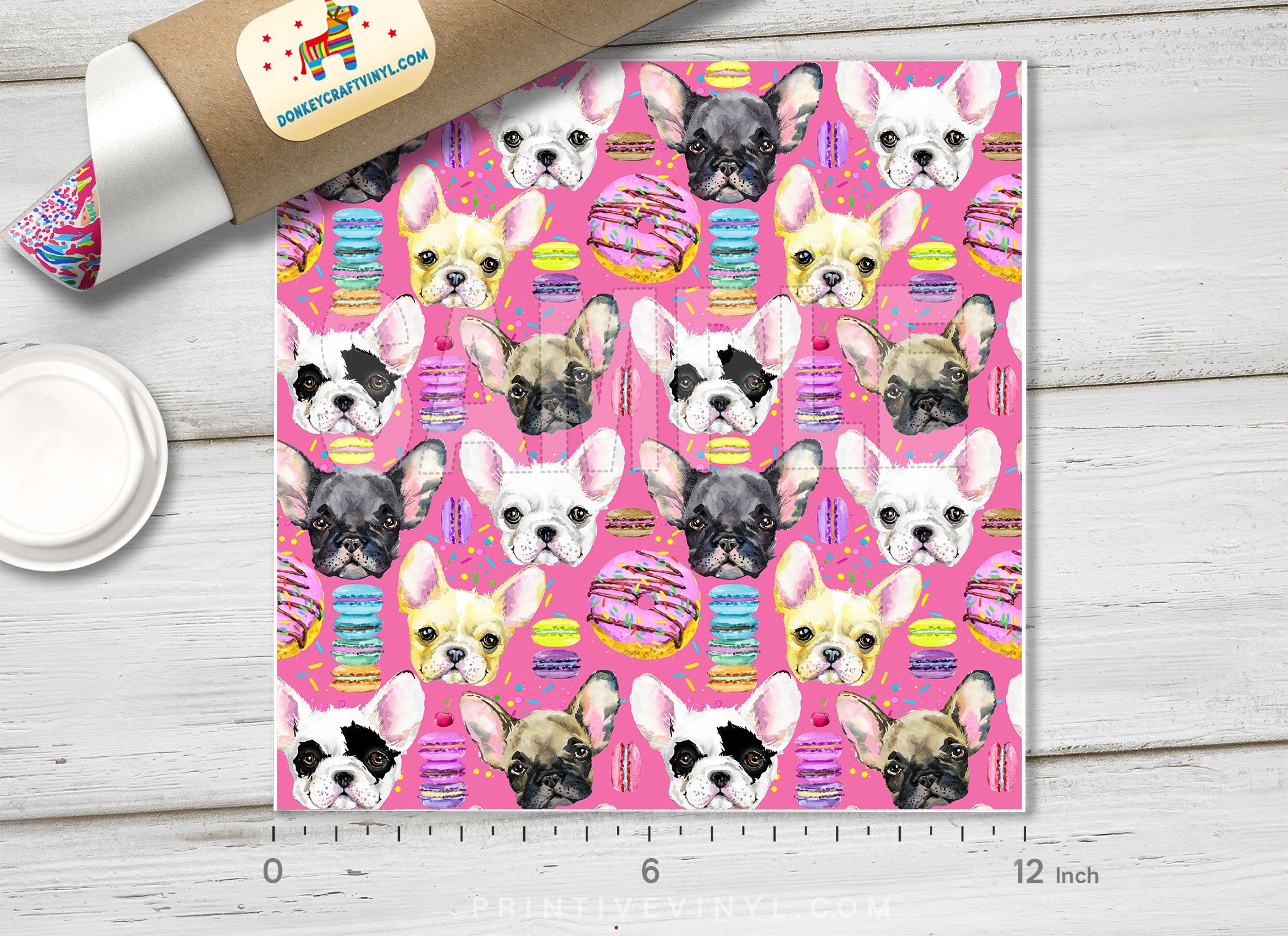 French Bulldog Pattern Adhesive Vinyl 791