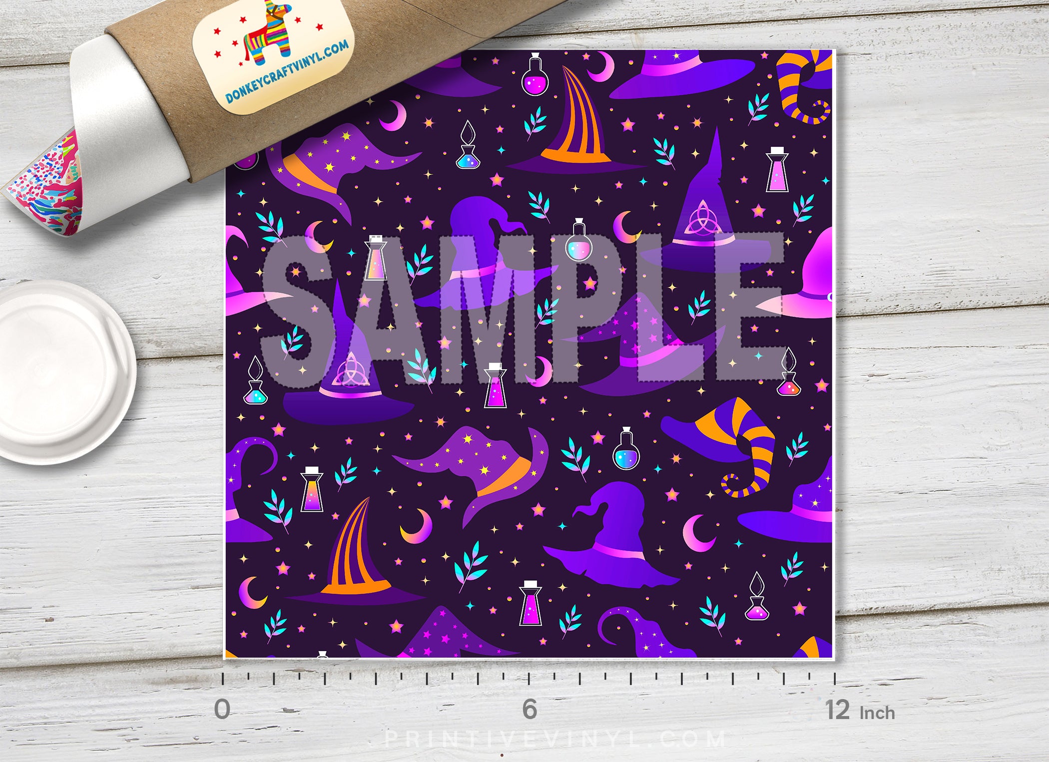 Witch Hats Patterned Adhesive Vinyl H013