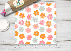 Retro Pastel Floral Adhesive Vinyl 1603