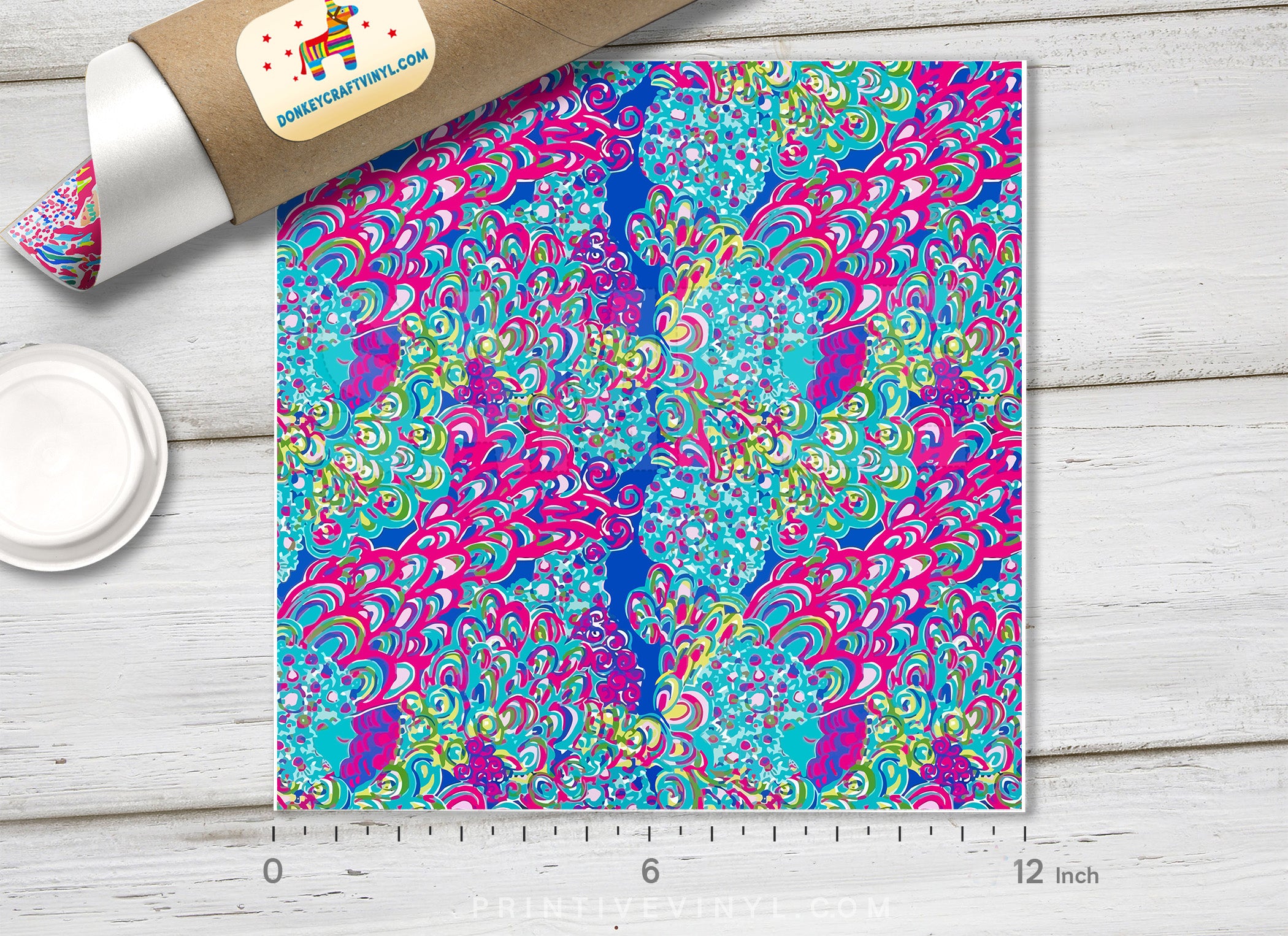 Lilly Inspired Lagoon Pattern Adhesive Vinyl L034